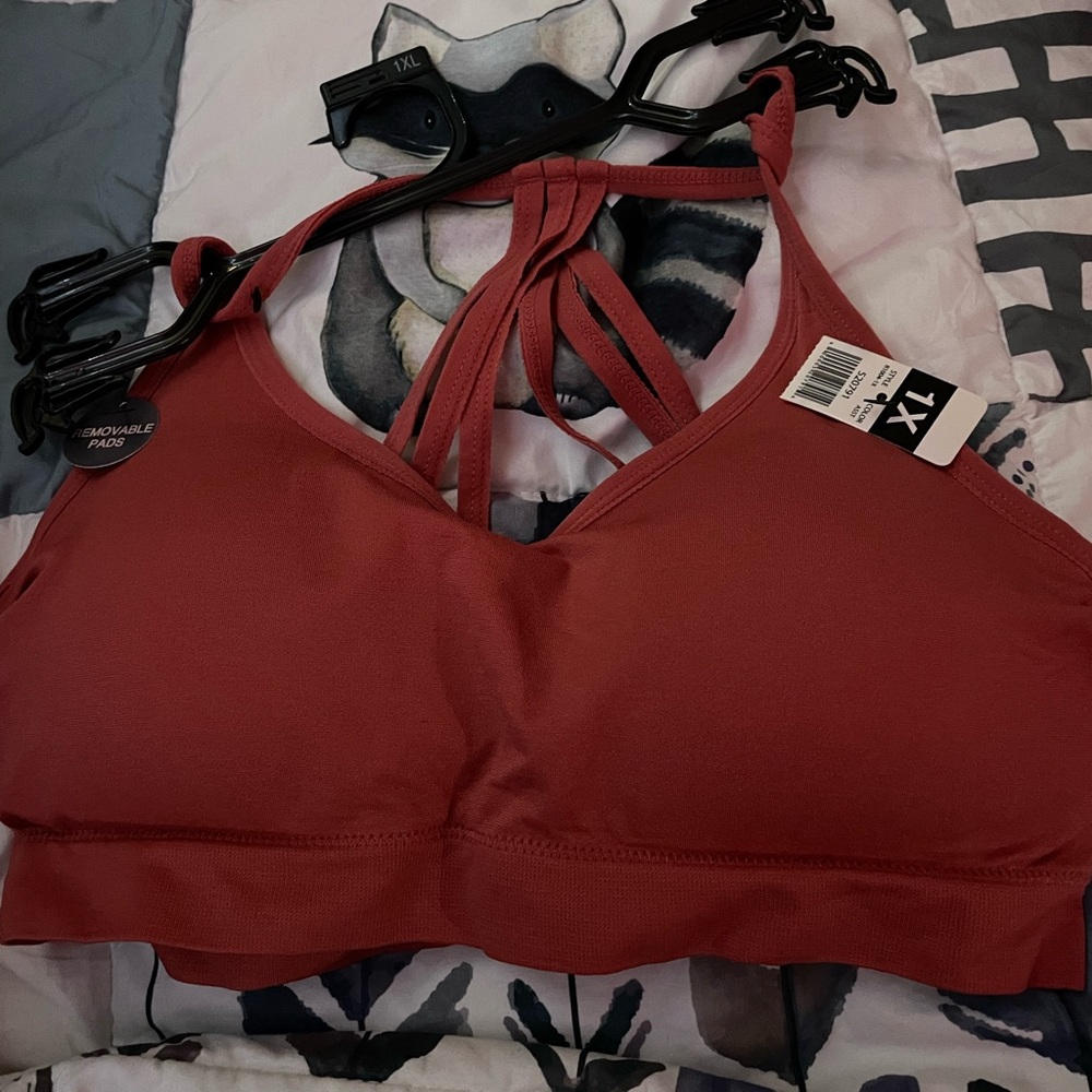 Glamour Red Sports Bra with Padded Support